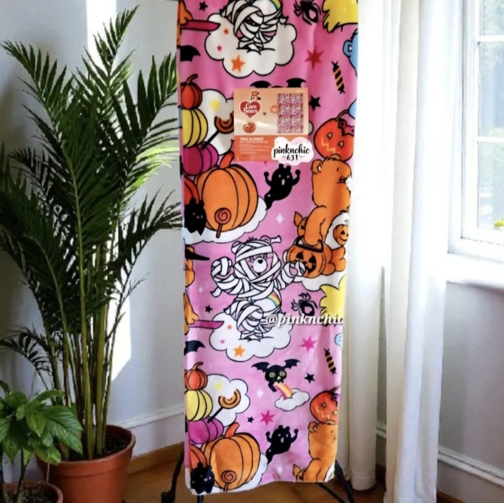 Viral Care Bears Purple Halloween Throw  Blanket Plush Twin Mummy